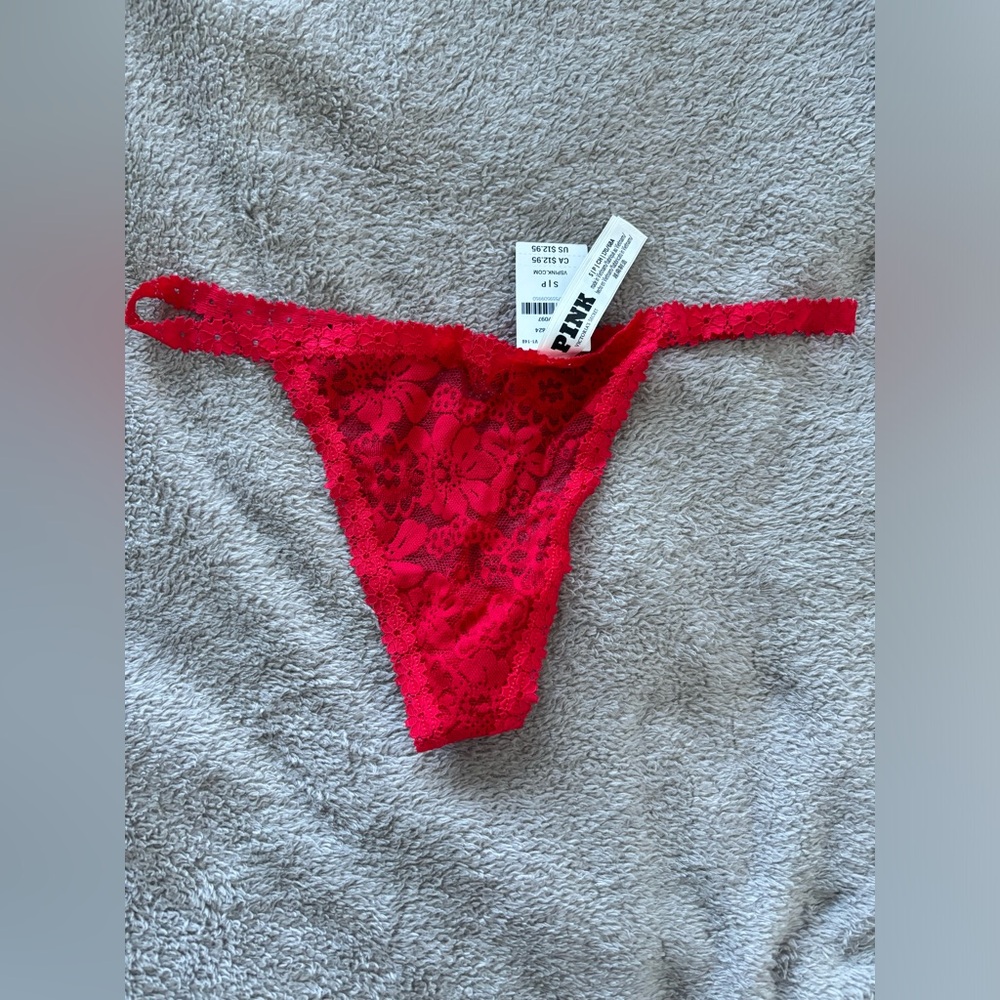 PINK Victoria's Secret Red Lace Panties